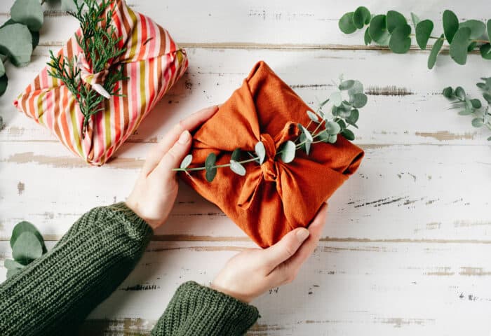 wrapped present, furoshiki
